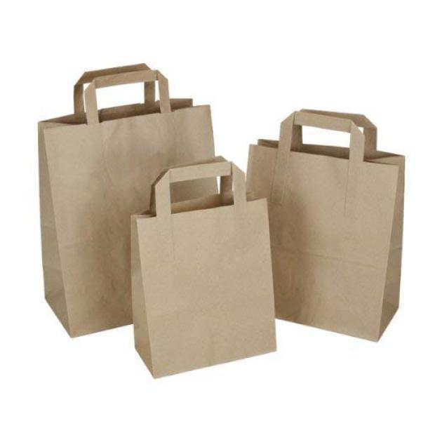 Kraft-Handled-Bag---Small-H:-205mm--W:-180mm--Gusset:-90mm